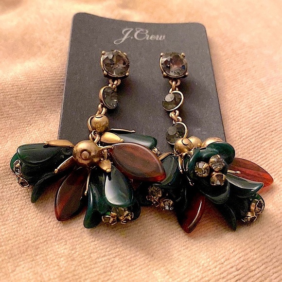 J. Crew floral petal drop earrings with a post backing for pierced ears. - Picture 3 of 3